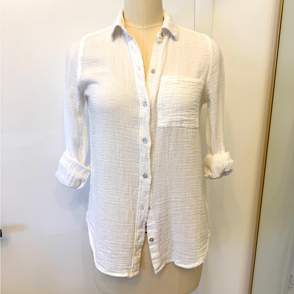 Lola River Tops - Lola River White Gauze Button Down Shirt XS | Lightweight Cotton | NWT